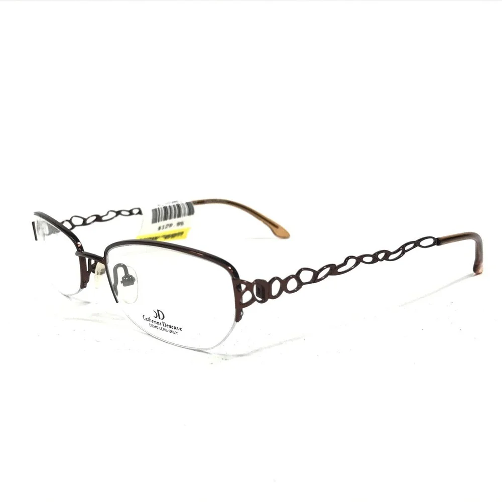 Catherine Deneuve CD-246 BRN Eyeglasses Frames Brown Oval Half Rim 52-17-135